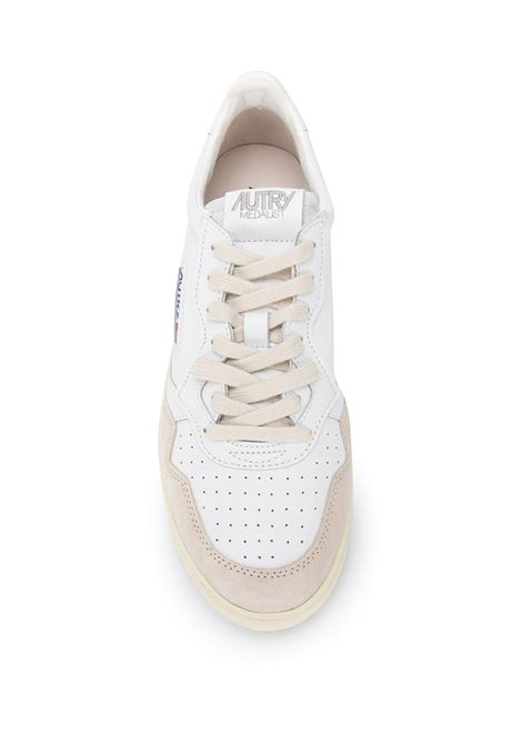 AUTRY Sneakers Medalist Low In Suede E Pelle Bianca - AUTRY