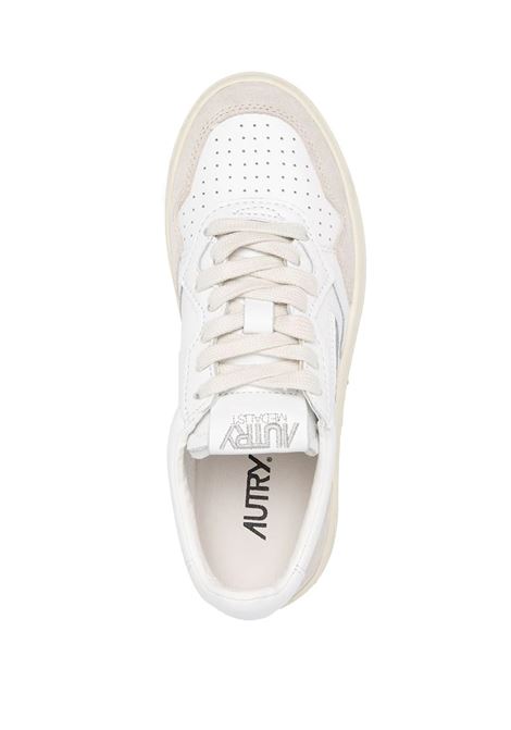 AUTRY Sneakers Medalist Low In Suede E Pelle Bianca - AUTRY