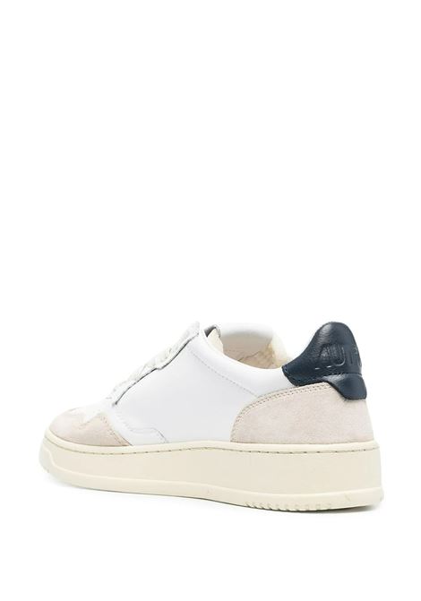 AUTRY Sneakers Medalist Low In Suede E Pelle Bianca E Blu Navy - AUTRY