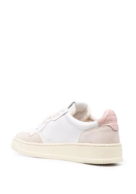 AUTRY Sneakers Medalist Low In Suede E Pelle Bianca E Rosa - AUTRY