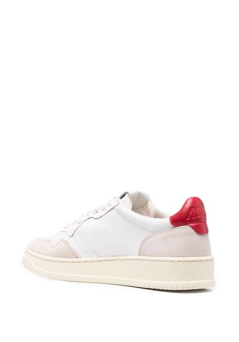 AUTRY Sneakers Medalist Low In Suede E Pelle Bianca E Rossa - AUTRY