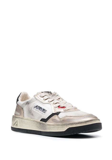 AUTRY Sneakers Medalist Low Super Vintage In Mesh E Suede Bianco E Oro - AUTRY