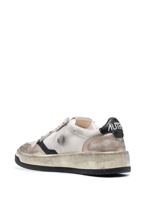 AUTRY Sneakers Medalist Low Super Vintage In Mesh E Suede Bianco E Oro - AUTRY