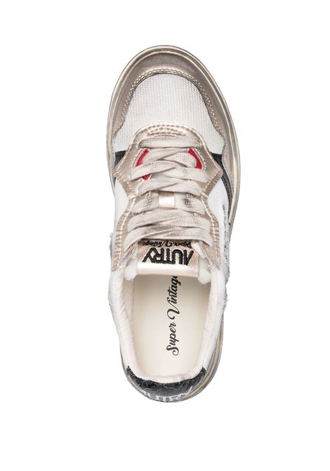 AUTRY Sneakers Medalist Low Super Vintage In Mesh E Suede Bianco E Oro - AUTRY
