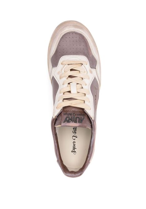 AUTRY Sneakers Medalist Low Super Vintage In Pelle Mud E Bianca - AUTRY