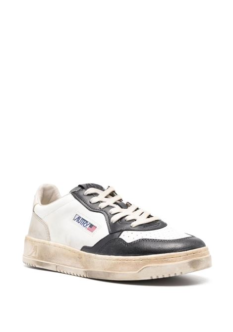 AUTRY Sneakers Medalist Low Super Vintage In Pelle Nera E Bianca - AUTRY