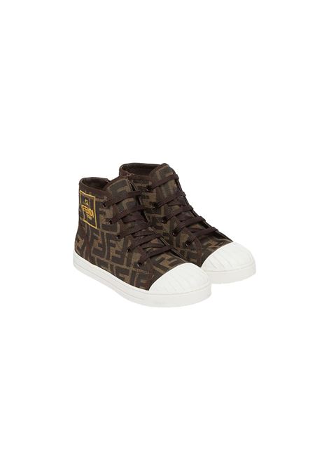 FENDI KIDS Sneakers Mid-Top Con Logo FF All-Over - FENDI KIDS