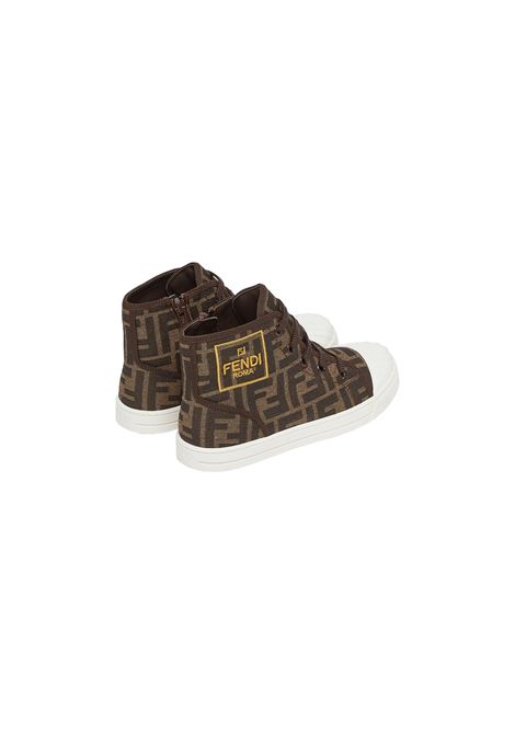 FENDI KIDS Sneakers Mid-Top Con Logo FF All-Over - FENDI KIDS