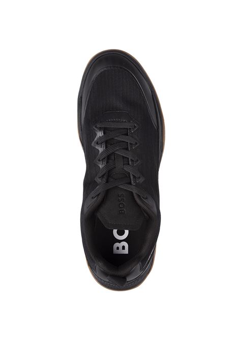 BOSS Sneakers Nere In Materiali Misti Con Suola Antiscivolo - BOSS