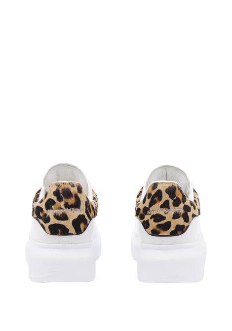 ALEXANDER MCQUEEN Sneakers Oversize In Bianco E Cavallino Leopardato - ALEXANDER MCQUEEN