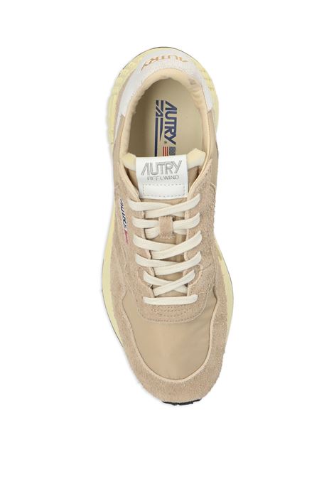 AUTRY Sneakers Reelwind In Nylon E Pelle Craquele Pepper E Bianca - AUTRY