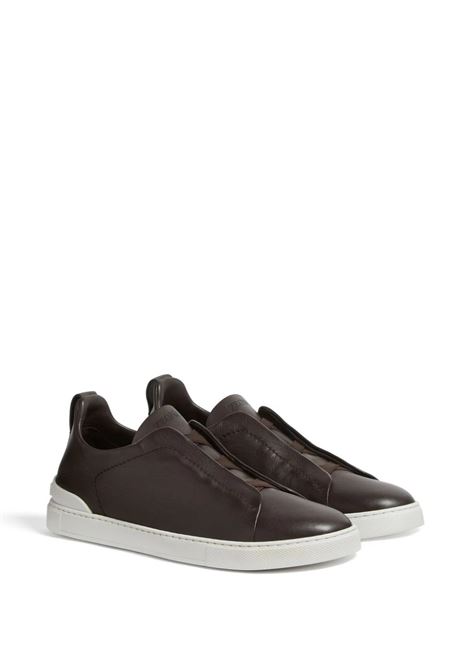 ZEGNA Sneakers Triple Stitch SECONDSKIN Marrone Scuro - ZEGNA