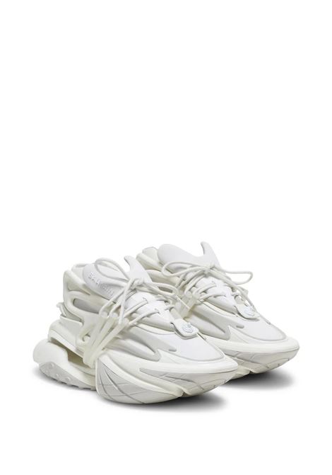 BALMAIN Sneakers Unicorn Bianche In Pelle E Neoprene - BALMAIN