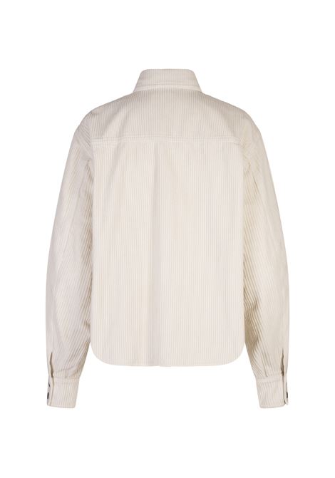 JACOB COHEN Sovracamicia In Velluto A Coste Bianco - JACOB COHEN