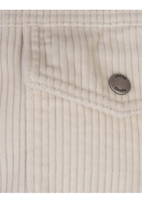 JACOB COHEN Sovracamicia In Velluto A Coste Bianco - JACOB COHEN