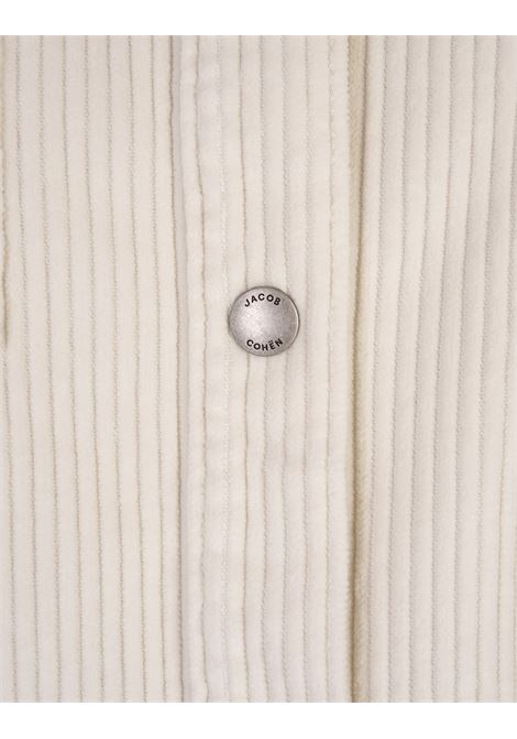 JACOB COHEN Sovracamicia In Velluto A Coste Bianco - JACOB COHEN