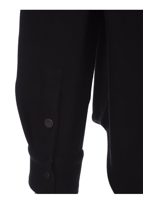 PALM ANGELS Sovracamicia Nera Con Logo A Contrasto - PALM ANGELS