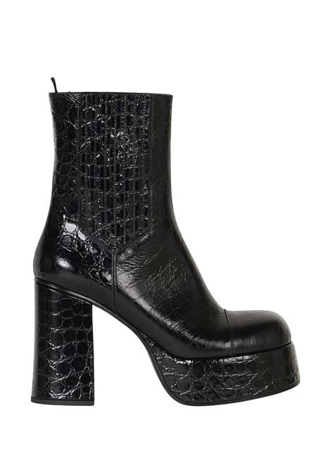 ETRO Stivaletti Platform In Pelle Stampata Nera - ETRO