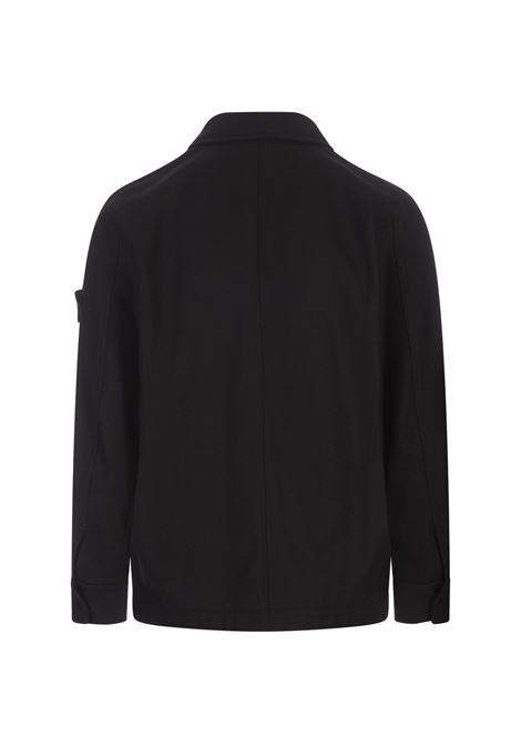 STONE ISLAND Giacca In Flanella Nera - STONE ISLAND