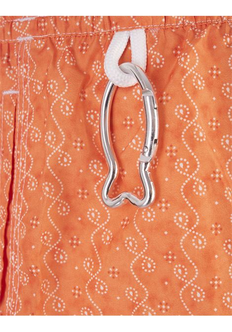 FEDELI Swim Shorts Arancioni Con Micro Pattern - FEDELI