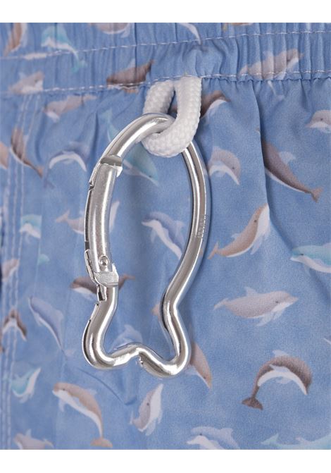 FEDELI Swim Shorts Azzurri Con Pattern Delfini - FEDELI
