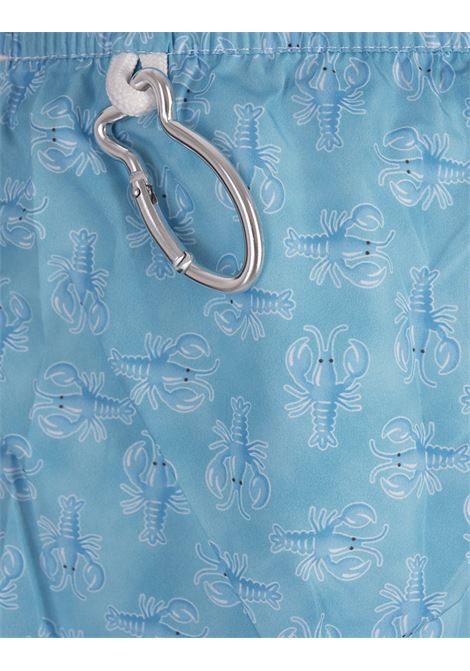 FEDELI Swim Shorts Azzurri Con Pattern Di Astici - FEDELI