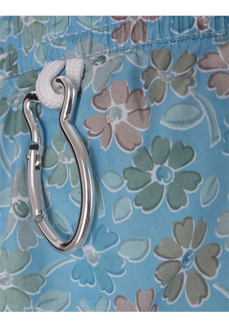 FEDELI Swim Shorts Azzurri Con Pattern Di Fiori Multicolor - FEDELI