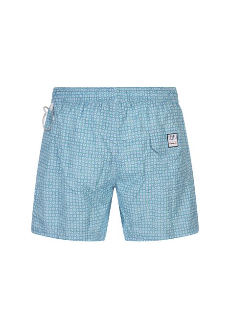 FEDELI Swim Shorts Celesti Con Micro Pattern - FEDELI