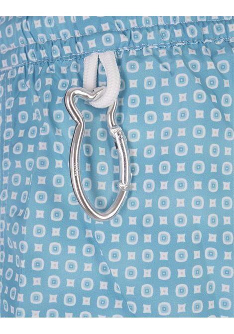 FEDELI Swim Shorts Celesti Con Micro Pattern - FEDELI