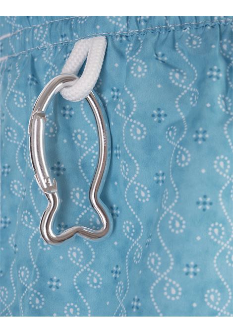 FEDELI Swim Shorts Celesti Con Micro Pattern - FEDELI