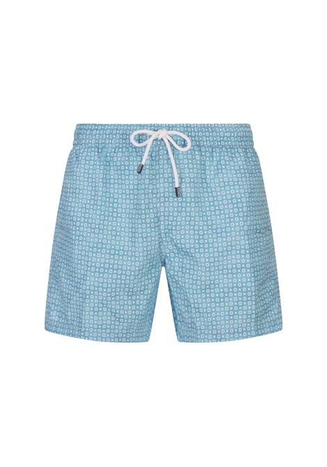 FEDELI Swim Shorts Celesti Con Micro Pattern - FEDELI