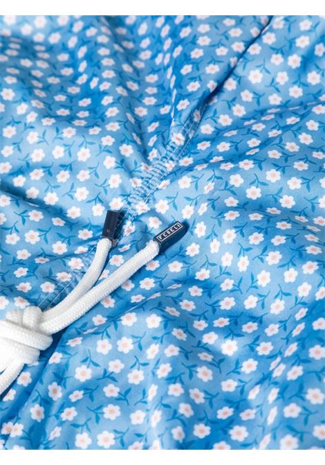 FEDELI Swim Shorts Celesti Con Micro Pattern Margherite - FEDELI