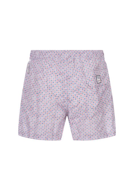 FEDELI Swim Shorts Con Micro Pattern Di Pois E Fiori - FEDELI