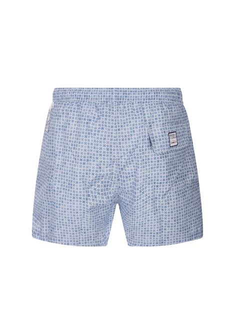 FEDELI Swim Shorts Con Micro Pattern Di Pois E Fiori - FEDELI
