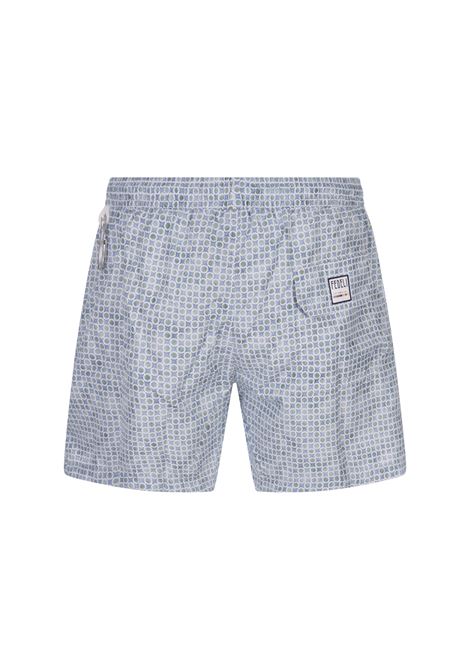 FEDELI Swim Shorts Con Micro Pattern Di Pois E Fiori - FEDELI
