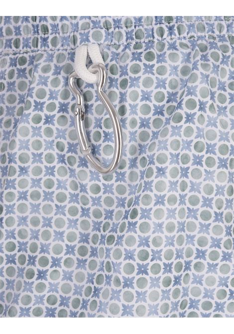 FEDELI Swim Shorts Con Micro Pattern Di Pois E Fiori - FEDELI