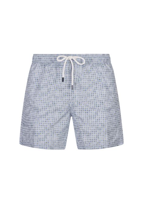 FEDELI Swim Shorts Con Micro Pattern Di Pois e Fiori - FEDELI