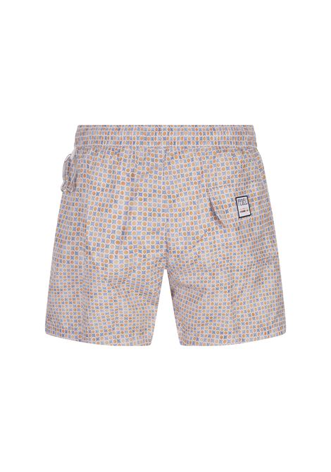 FEDELI Swim Shorts Con Micro Pattern Di Pois E Fiori - FEDELI