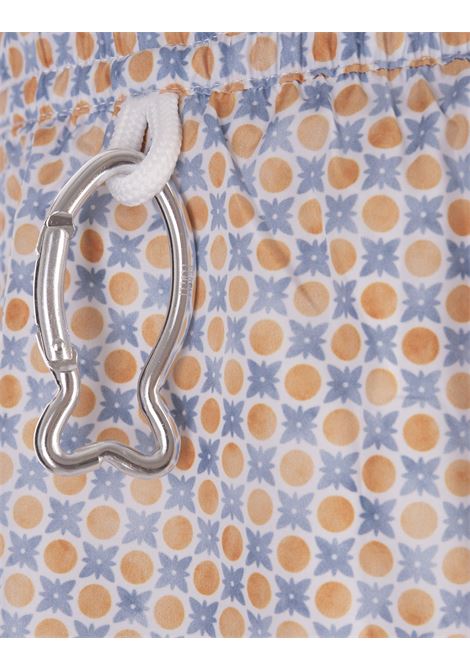 FEDELI Swim Shorts Con Micro Pattern Di Pois E Fiori - FEDELI