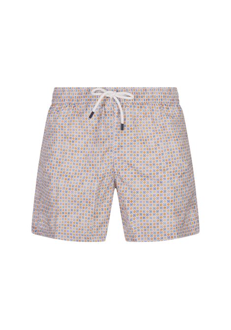 FEDELI Swim Shorts Con Micro Pattern Di Pois e Fiori - FEDELI