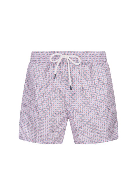 FEDELI Swim Shorts Con Micro Pattern Di Pois e Fiori - FEDELI