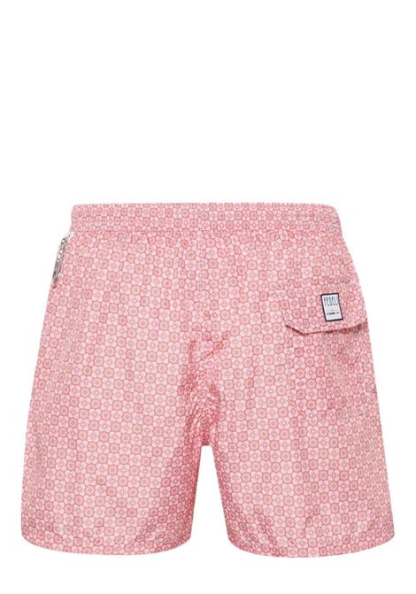 FEDELI Swim Shorts Rossi Con Pattern Di Fiori - FEDELI