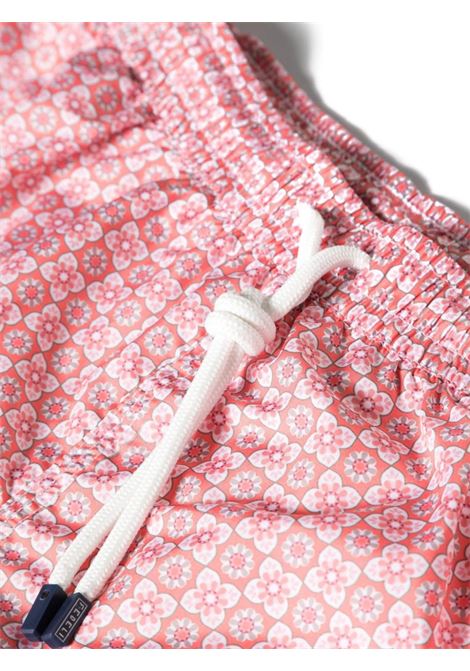 FEDELI Swim Shorts Rossi Con Pattern Di Fiori - FEDELI