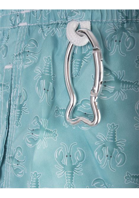 FEDELI Swim Shorts Verdi Con Pattern Di Astici - FEDELI