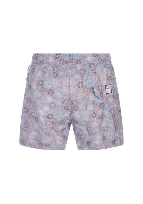 FEDELI Swim Shorts Viola Con Pattern Di Fiori Multicolor - FEDELI