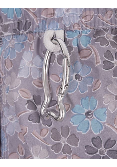 FEDELI Swim Shorts Viola Con Pattern Di Fiori Multicolor - FEDELI