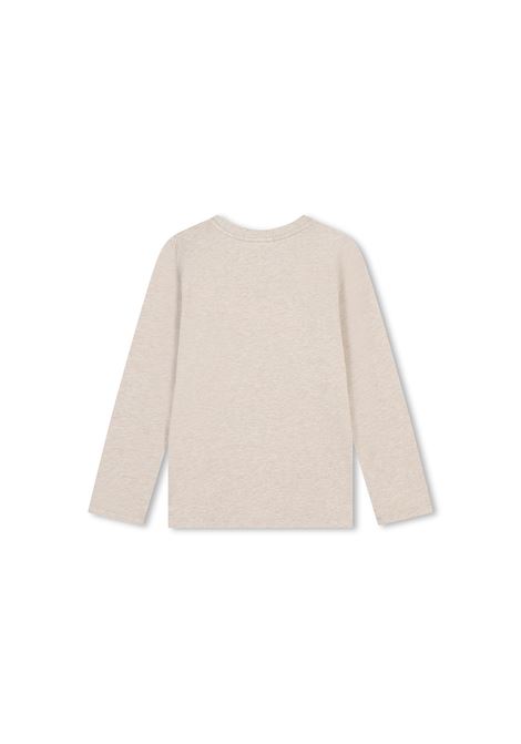 CHLOÉ KIDS T-Shirt A Maniche Lunghe Beige Marl Con Logo - CHLOÉ KIDS