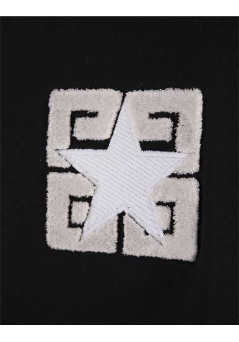 GIVENCHY T-Shirt Ampia 4G Stars In Cotone Nero - GIVENCHY