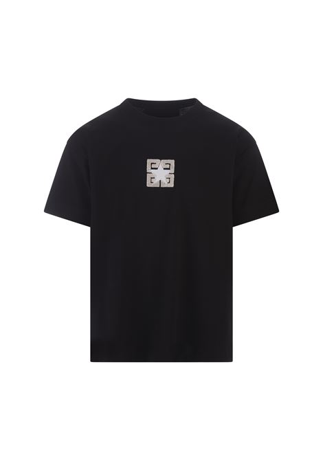 GIVENCHY T-Shirt Ampia 4G Stars In Cotone Nero - GIVENCHY