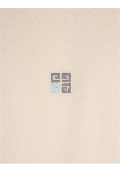 GIVENCHY T-Shirt Avorio Con Logo 4G Bicolore - GIVENCHY